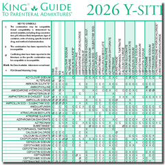 2026 Y-Site Compatibility of Critical Care Admixtures Wall Chart